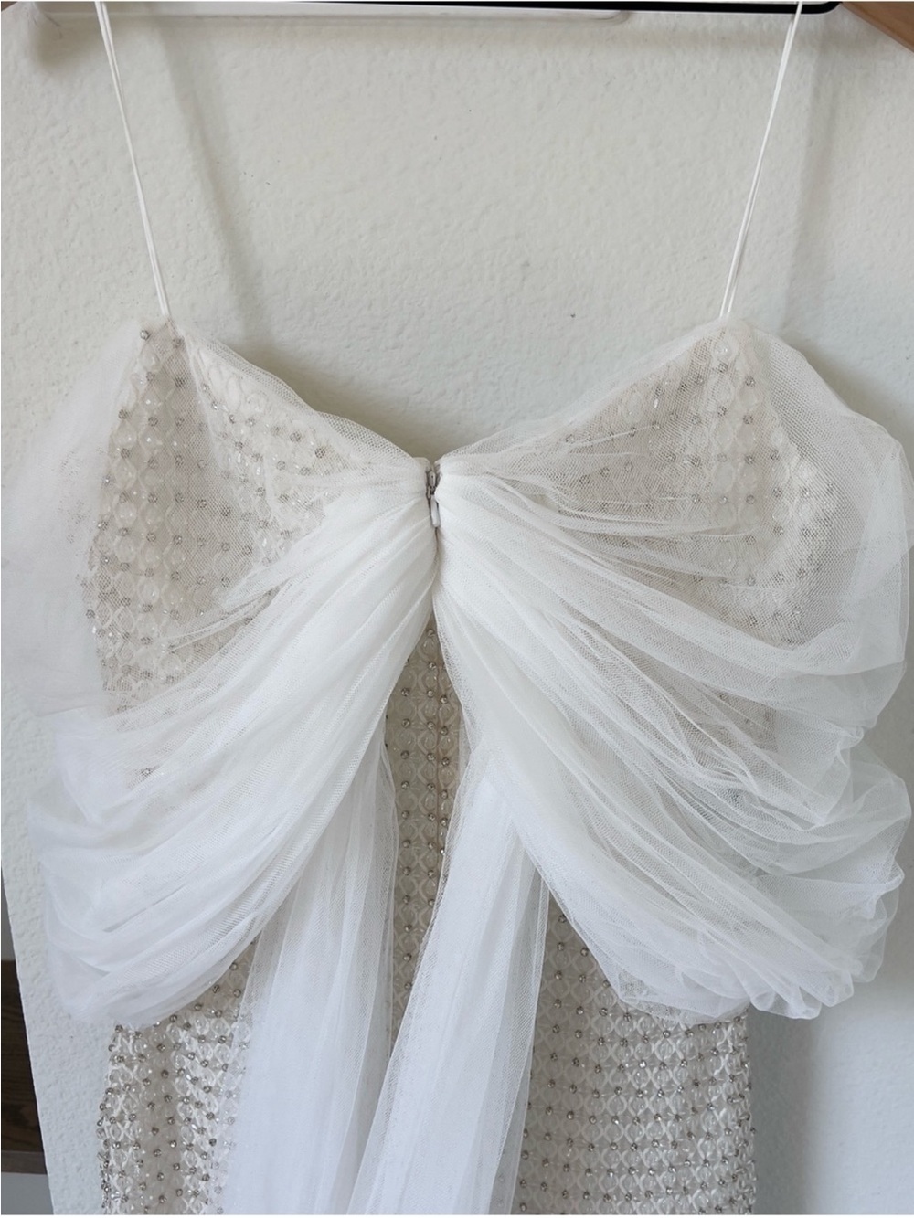 Anthropologie Costarellos Hemera Crystal-Beaded Sheath Wedding Gown Beaded Tulle - Picture 7 of 15
